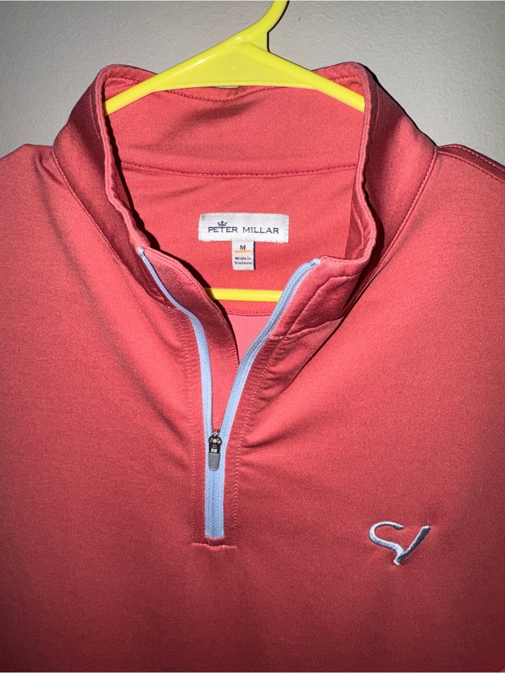 Sand Valley Peter Millar Men’s Coral Zip-Up Pullover Medium